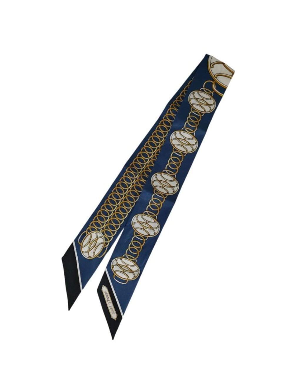 Hermes Silk 100% Lift Profile Twilly Scarf Navy